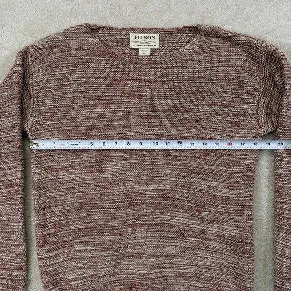 Filson Lake Quinault Sweater Women's Medium Natural Clay Melange Chunky Cotton - Picture 5 of 9